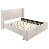 Orleans Furniture - Coaster - Alamosa Boucle Upholstered Eastern King Platform Bed White  - 310078KE